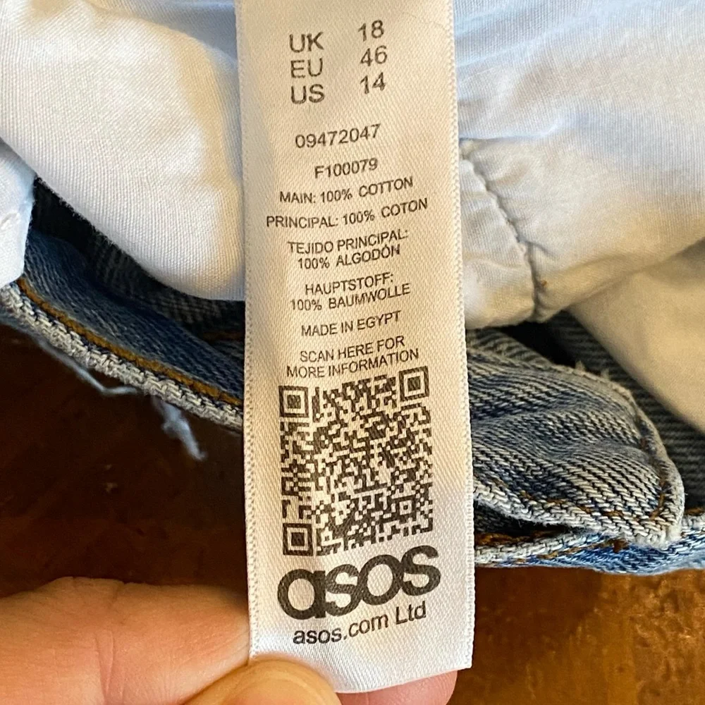 ASOS High Waisted Distressed Denim Shorts Light-Wash 100% Cotton WO14 - Picture 10 of 12